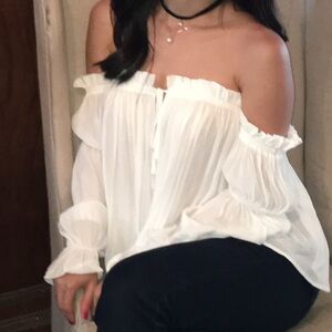 White Off-Shoulder Blouse
